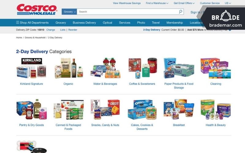Trang Web bán hàng trực tuyến của Costco