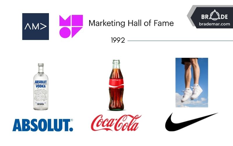Absolut được giới thiệu vào Đại sảnh Danh vọng Marketing vào năm 1992 cùng Coca-Cola và Nike