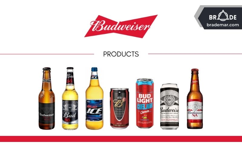 Các thương hiệu Budweiser Select, Budweiser 66, Bud Ice, Bud Extra, Bud Light Chelada, Budweiser Prohibition Brew và Budweiser NA
