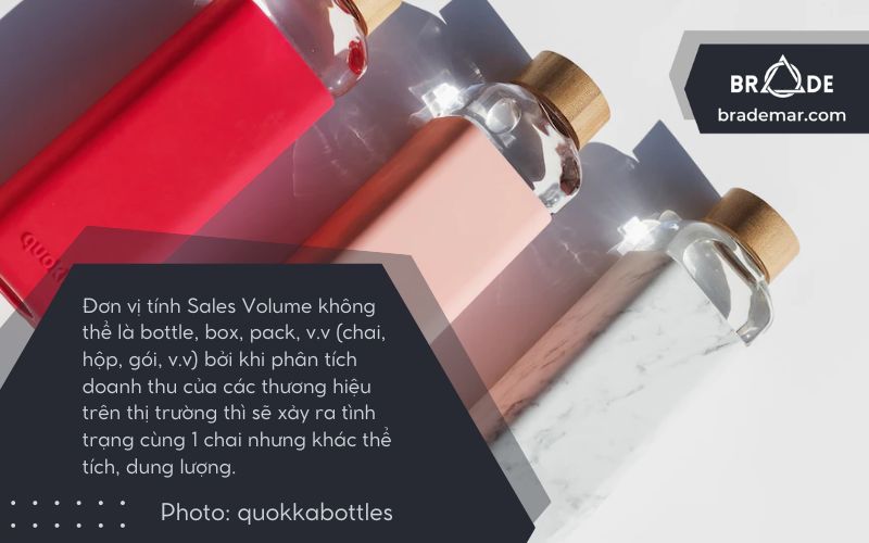 Đơn vị tính Sales Volume không thể là bottle, box, pack