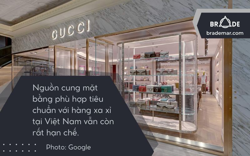 Phân tích mô hình SWOT của Gucci - Mặt bằng tại Việt Nam